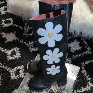 Dolls Kill Black and White Platform Boots